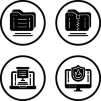 Folder and Compressed Icon vector