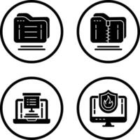 Folder and Compressed Icon vector