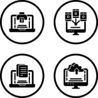 impresión y computadora icono vector