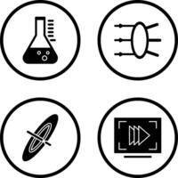 refracción y cubilete icono vector