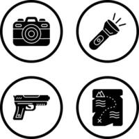 Camera and Flash Light Icon vector