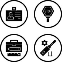 Identity Card and Stop Sign Icon vector