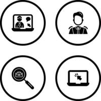 Online Job and Manager Icon vector