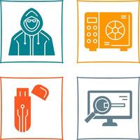 Safe Box and Hacker Icon vector