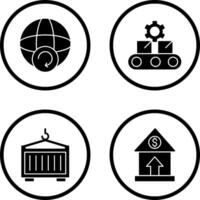 Earth and Conveyor Belt Icon vector