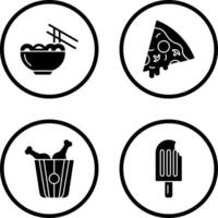 Chinese food and Pizza Icon vector