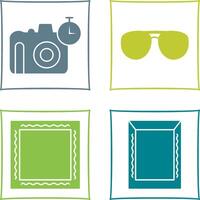 glasses and timer on camera Icon vector