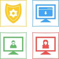 seguridad ajustes y descargar página web icono vector