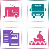 Bus and trailer Icon vector