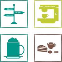 letrero y café máquina icono vector