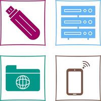 usb drive and server Icon vector