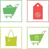 shopping cart and discount tag Icon vector