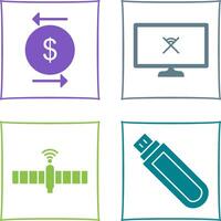 transaction and disconnected network Icon vector