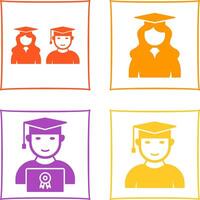 Graduates and Female Graduate Icon vector