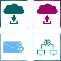 download from cloud upload to cloud Icon vector