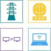 tower and world wide web Icon vector