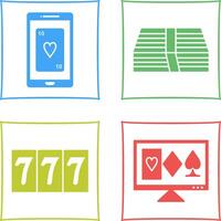 phone gambling and pack of bills Icon vector