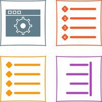 settings and numbered lists Icon vector