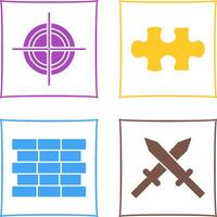 Target and Puzzle Piece Icon vector