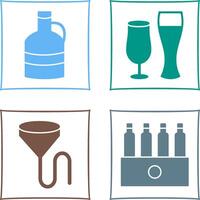 moon shine and beer glasses Icon vector