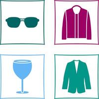 lentes y chaqueta icono vector