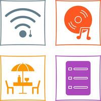 wifi sign and music cd Icon vector