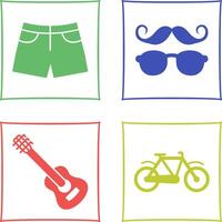 hipster estilo y pantalones cortos icono vector