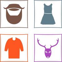 Beard and Moustache and Dress Icon vector