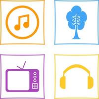 Music Player and Tree Icon vector