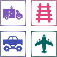 Ambulance and Train tack Icon vector