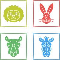 Sloth and Rabbit Icon vector