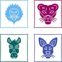 Lion and Cheetah Icon vector