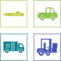 Submarine and Pickup Icon vector