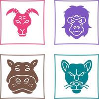 Goat and Gorilla Icon vector