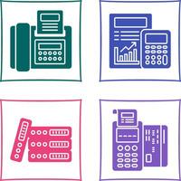 Fax and calculating Icon vector