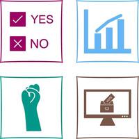 Yes No Option and Statistics Icon vector