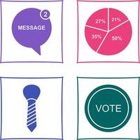 Message Bubbles and Pie Chart Icon vector