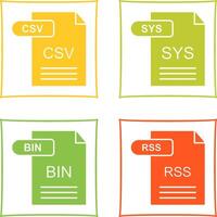 CSV and SYS Icon vector