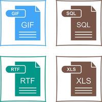 GIF and SQL Icon vector