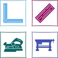 Square Ruller and Plank Icon vector