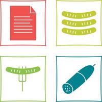 Sheet and Sausages Icon vector