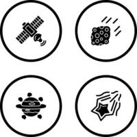 satelite and asteroid Icon vector