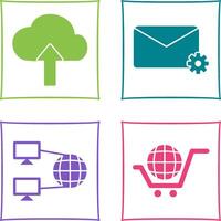 Upload to Cloud and Message Settings Icon vector