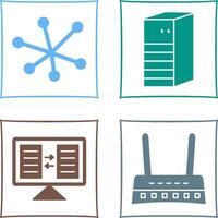 Internet and Server Network Icon vector