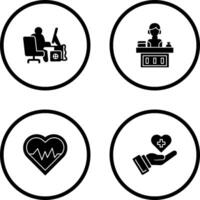 Computer Worker and Office Reception Icon vector