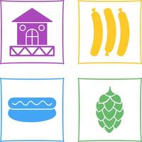 House and Hot Sausage Icon vector