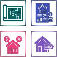 Blueprint and loan Icon vector