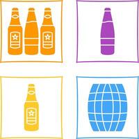 cerveza botellas y alcohol icono vector