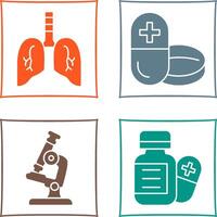 Lung and Medicine Icon vector