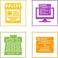 Mobile Shop and Search Product Icon vector